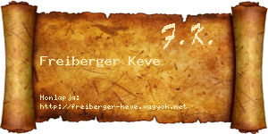 Freiberger Keve névjegykártya